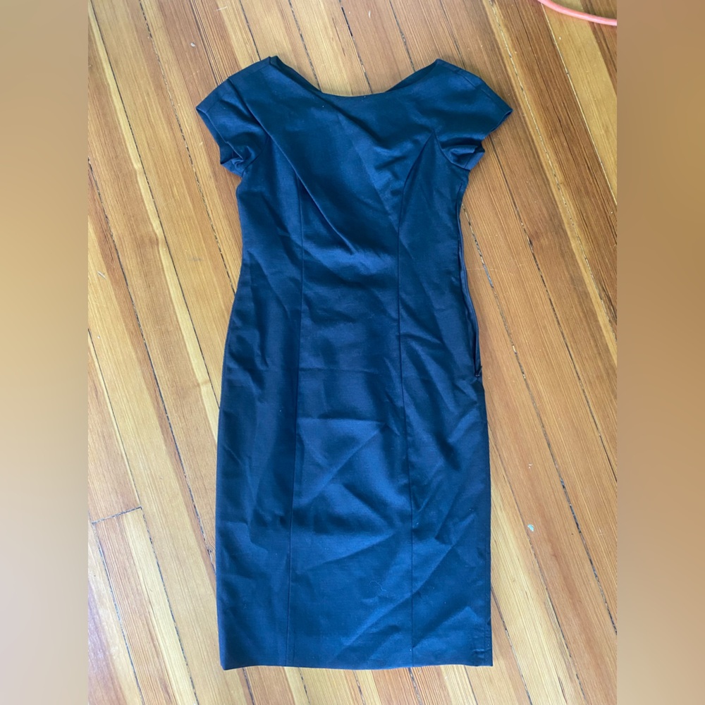 Y2K vintage Moschino Cheap & Chic grey wool sheath knee length dress